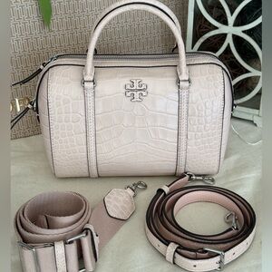 598! New Tory Burch THEA EMBOSSED SATCHE CLAY PINK